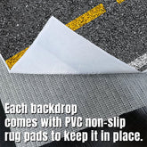 Aperturee - Aperturee Dotted Yellow White Line Asphalt Road Fabric Floor Mat
